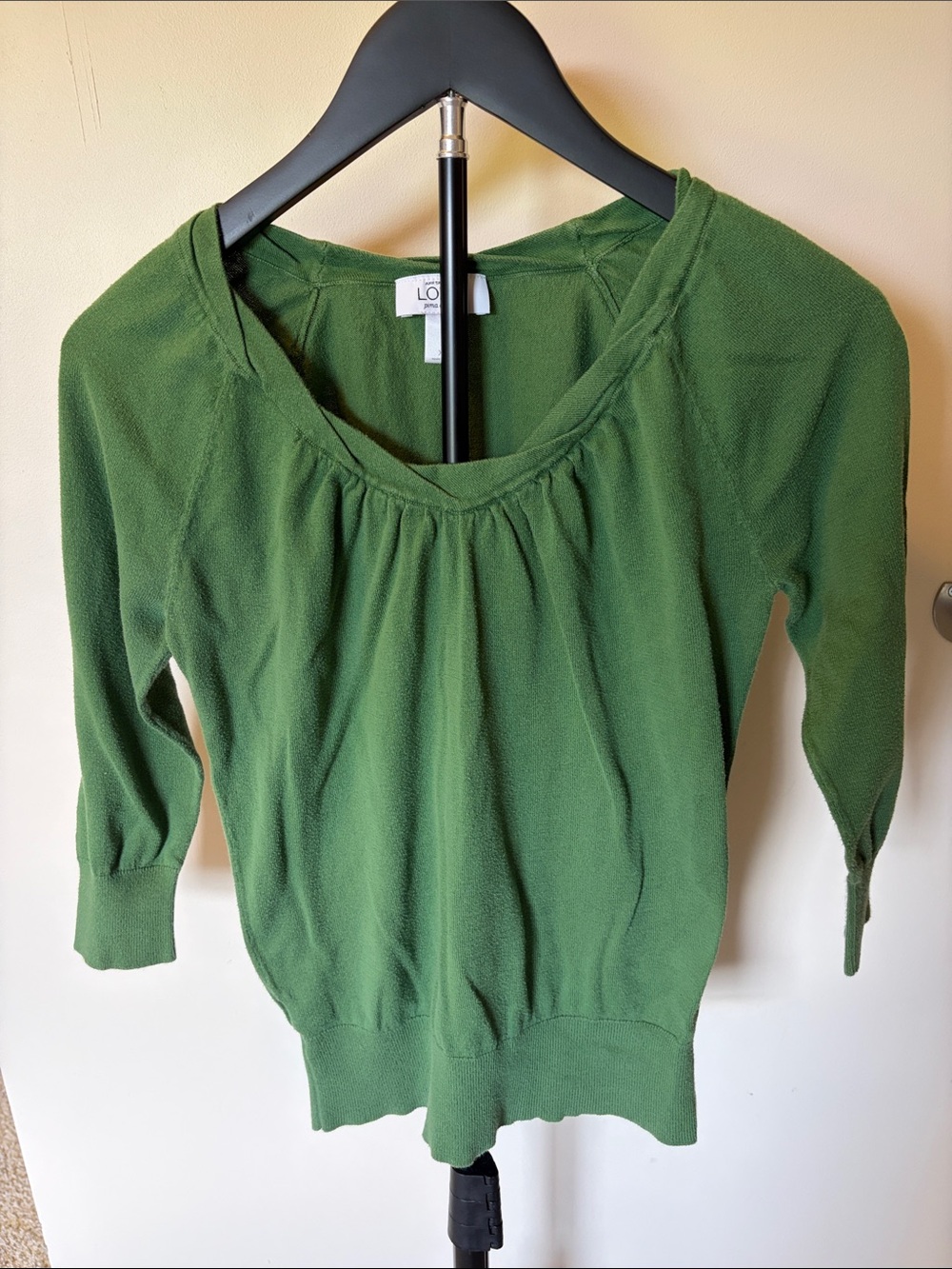 LOFT Forest Green Scoop Neck Lightweight Sweater